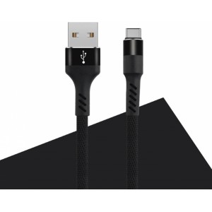 None Maxlife MXUC-01 cable USB - USB-C 1,0 m 2A black nylon