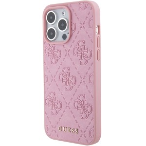 None Guess case for iPhone 15 Pro Max 6,7" GUHCP15XP4EPMP pink hardcase Leather 4G Stamped