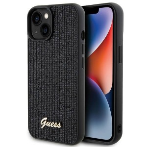 None Guess case for iPhone 14 6,1" GUHCP14SPMSDGSK black HC PU DISCO SCRIPT METAL