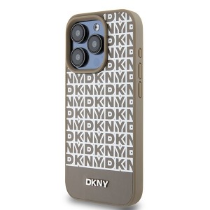 None DKNY case for iPhone 15 Pro Max 6,7" DKHMP15XPSOSPW black HC Magsafe pu repeat pattern w bottom stripe