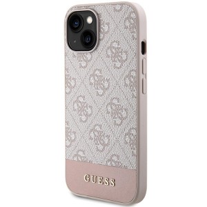 None Guess case for iPhone 15 Pro Max 6,7" GUHCP15SG4GLPI pink HC PC/TPU 4G PU BOTTOM STRIPE