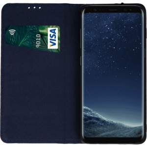 None Genuine Leather Smart Pro for iPhone 14 Plus 6,7" navy blue