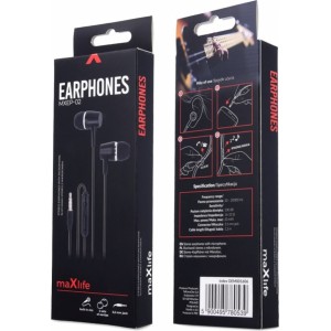 Telforceone Maxlife wired earphones MXEP-02 jack 3,5mm black