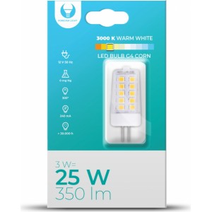 Telforceone LED Bulb G4 Corn 3W 12V 3000K 350lm Forever Light