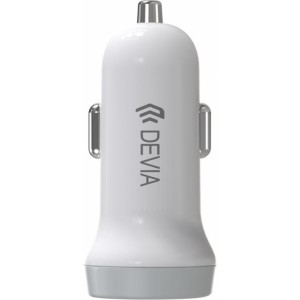 Devia car charger Smart 2x USB 3,1A white + USB-C cable