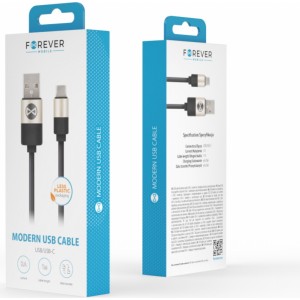 None Forever Modern cable USB - USB-C 1,0 m 2A black