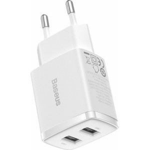 Baseus wall charger 2 x USB A 2,1A 10,5W CCXJ010202 white