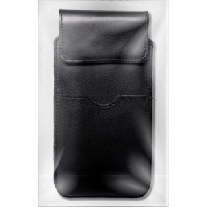 OEM ROYAL - Leather universal flap pocket / black - Size M - IPHONE 5 / NOKIA S5610 / LUMIA 230