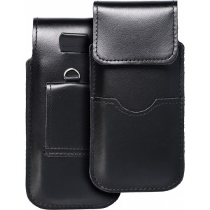 OEM ROYAL - Leather universal flap pocket / black - Size M - IPHONE 5 / NOKIA S5610 / LUMIA 230