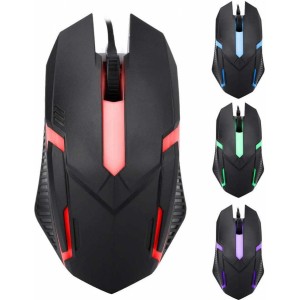 4Kom.pl RGB LED gaming mouse for laptop computer 1200 dpi Black