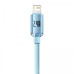 Baseus Kabel USB do iP Baseus Crystal Shine, 2.4A, 1.2m (niebieski)