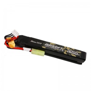 Gens Ace 25C 1500mAh 3S1P 11.1V Nunchuck 2X Airsoft Gun Lipo Battery with mini Tamiya Plug