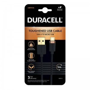 Duracell USB kabelis Micro-USB 1m (melns)