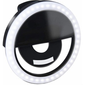 Elight CL1 Портативный для путешествий LED кольцо подсветка с фиксауией на телефон для идеального Selfie Черный