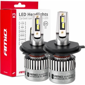 Amio LED Headlights K3 Series H4/H19 12V 6000K canbus AMIO-03682