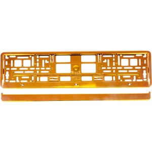 Utal License plate frame metallic orange