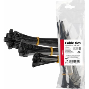 Amio Black short plastic cable ties set of 60 pcs. AMIO-04314