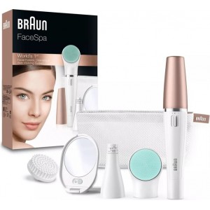 Braun FaceSpa 851V Epilators + kosmētikas somiņa