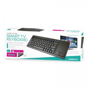 Omega OKB004B Bezvadu Klaviatūra ar iebuvētu TouchPad Priekš Smart TV / Android / MacOS / Linux / iTV / 2.4 Ghz USB (ENG)