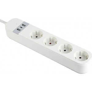 Gembird Smart Power Strip with USB Charger 4 Sockets Viedā Rozete