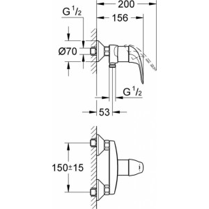 Grohe Euroeco dušas maisītājs, hroms