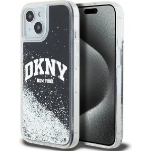 Dkny Etui DKNY Liquid Glitter Big Logo na iPhone 15 / 14 / 13 - czarne