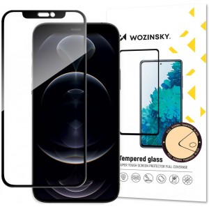 Wozinsky Tempered Glass Full Glue Super Tough Screen Protector Full Coveraged with Frame Case Friendly for iPhone 13 mini black (universal)