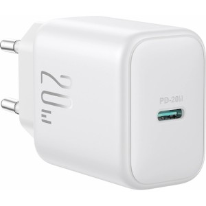 Joyroom JR-TCF20 USB-C PD 20W network charger - white + USB-C / USB-C cable 1m