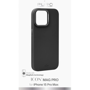 Puro Etui silikonowe Puro Icon Mag Pro MagSafe do iPhone 15 Pro Max - czarne