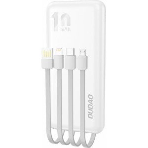 Dudao K6Pro Universal 10000mAh Power Bank with USB Cable, USB Type C, Lightning white (K6Pro-white)