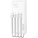 Dudao K6Pro Universal 10000mAh Power Bank with USB Cable, USB Type C, Lightning white (K6Pro-white)