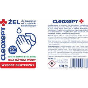 Gsg24 Antibacterial hand sanitizer gel CLEOXEPT - 500ml