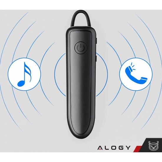 Alogy Wireless headset for Bluetooth 4.0 calls car headset with display V8 Black