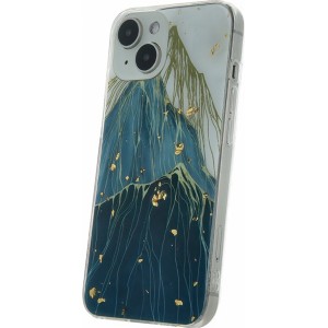 None Gold Glam case for iPhone 14 6,1" mountain