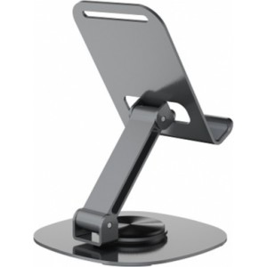 Devia folding holder stand EL243 for phone tablet rotating 360 gray metal