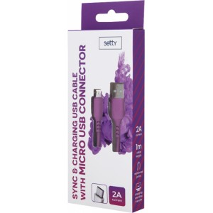 None Setty cable USB- microUSB 1,0 m 2A magenta