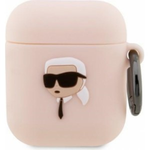 None Karl Lagerfeld case for Airpods 1 / 2 KLA2RUNIKP white 3D Silicone NFT Karl