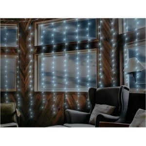 None MOON Curtain 300 x led, 3x3 m, 8 functions, 230 V, remote controlled, cold white light