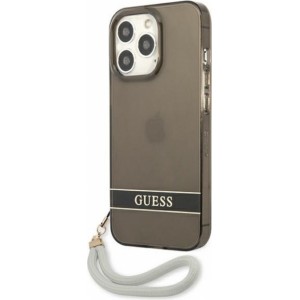 None Guess case for iPhone 13 / 13 Pro 6,1" GUHCP13LHTSGSK black hard case Translucent Stap