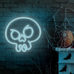 None Neon PLEXI LED GRAFFITI SKULL turquoise FPNE15 Forever Light