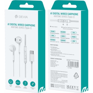 None Devia wired earphones Kintone A1 Digital USB-C white