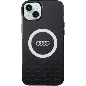 None Audi case for iPhone 15 Plus 6,7" black IML Big Logo MagSafe Case