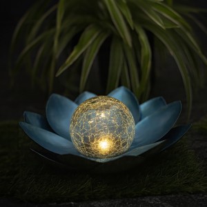 Telforceone SUNARI Solar Lamp LED FLS-70 Lotus Flower Blue 3000K 600mAh Ni-MH Forever Light