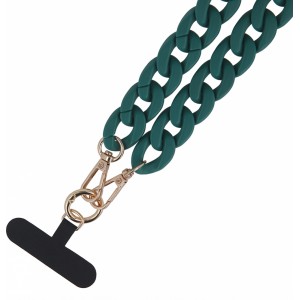 None Phone chain long matte dark green