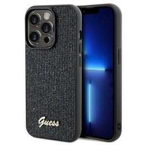 None Guess case for iPhone 14 Pro 6,1" GUHCP14LPMSDGSK HC PU DISCO SCRIPT METAL BLACK