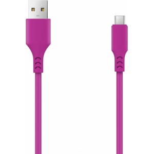 None Setty cable USB- microUSB 1,0 m 2A magenta