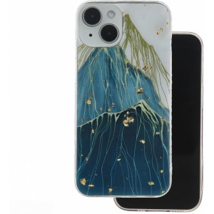 None Gold Glam case for iPhone 14 6,1" mountain