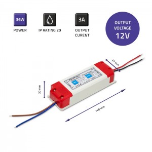 Qoltec LED Driver IP20 | 36W | 12V | 3A