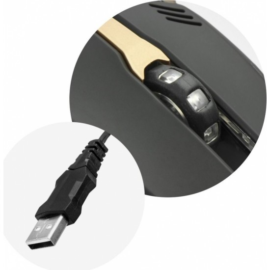 ART wire computer mouse USB A 2400 dpi AM-98 black gold