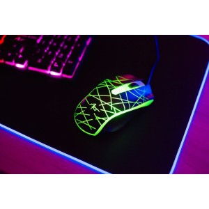 ART set wire keyboard USB A QWERTY with light + wire mouse USB A with light AK-50 black